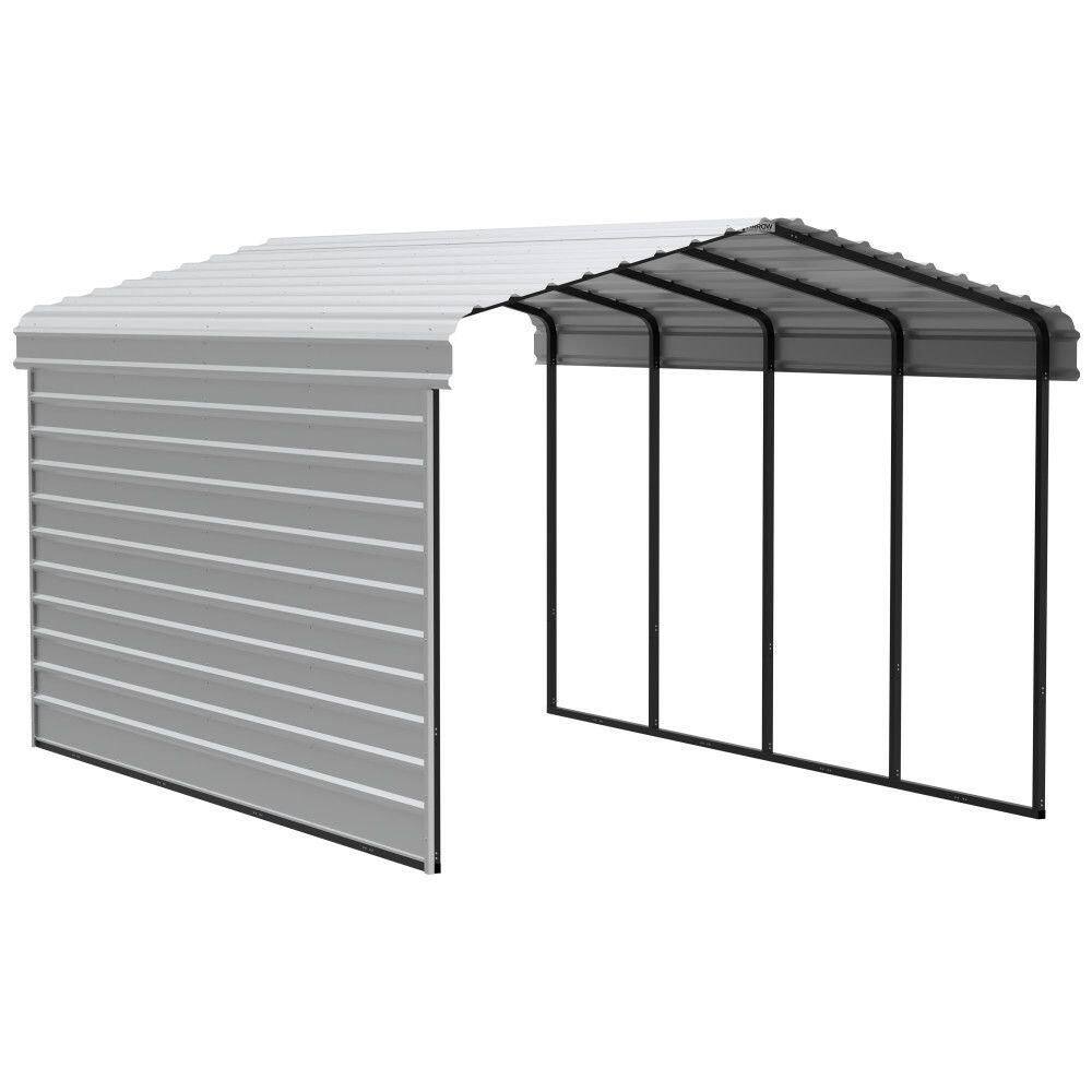 12 ft. W x 20 ft. D x 9 ft. H Eggshell Galvanized Steel Carport with 1-Side Wall Kit price history on PriceWatchPro
