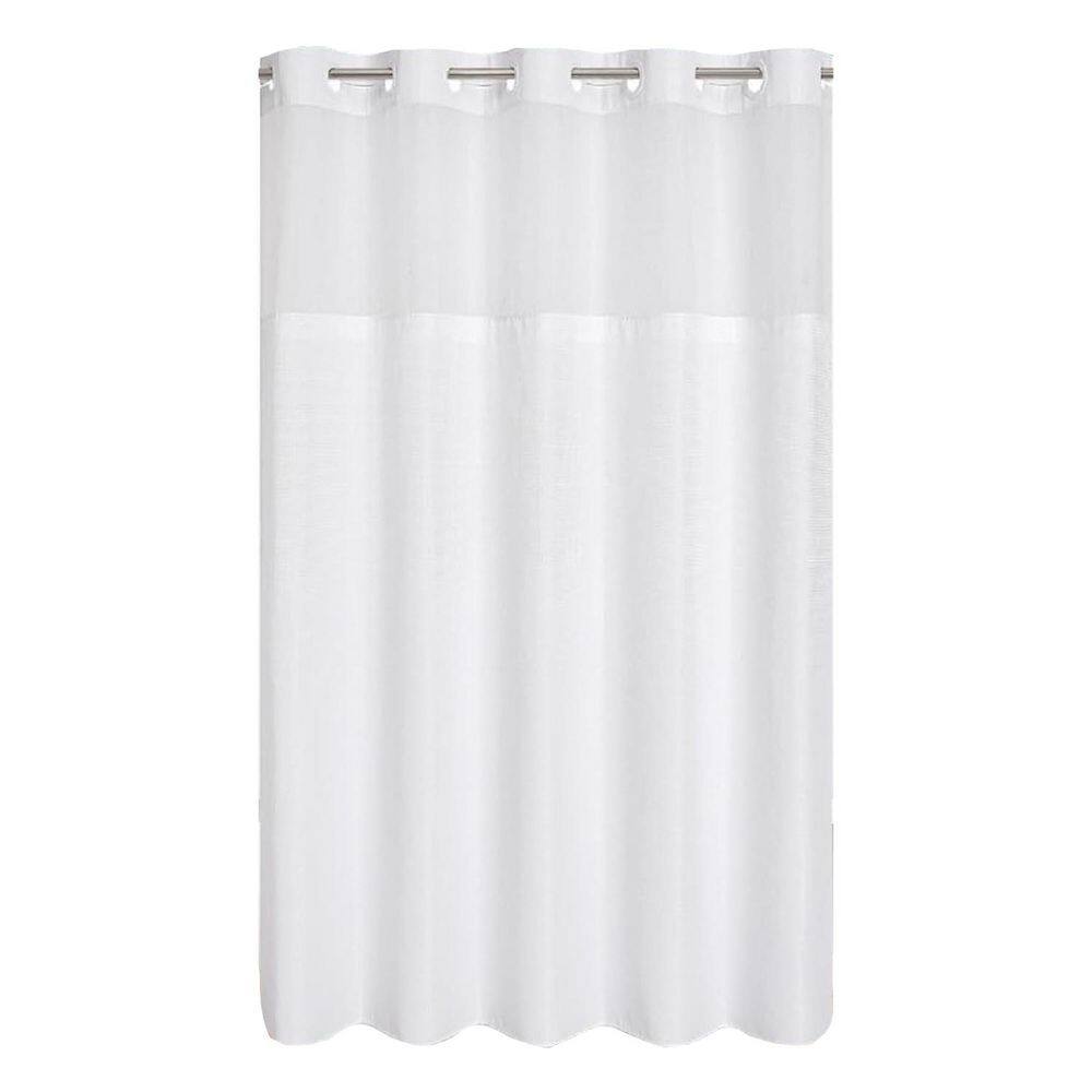 No Hook Waffle Weave Shower Curtain with Detachable Snap in Fabric Liner Set, 71 x 74 Water Repellent White Curtain price history on PriceWatchPro