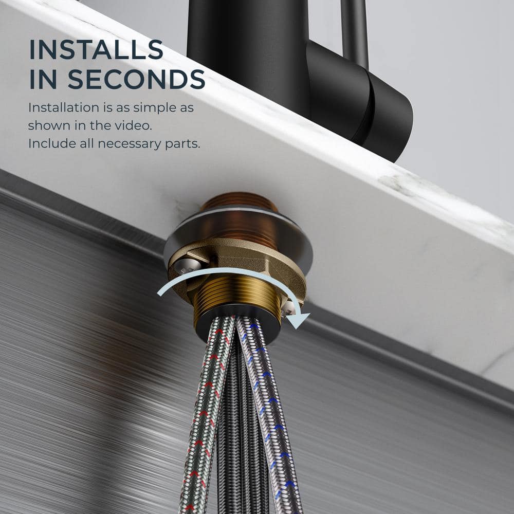 Chrome Single Handle Pull Down Sprayer Kitchen Faucet