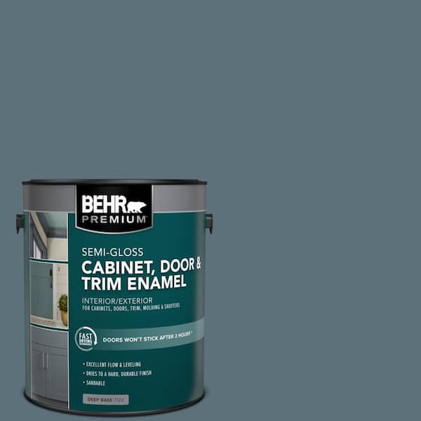 BEHR PREMIUM 1 gal. #PFC-55 Sea Cave Semi-Gloss Enamel Interior/Exterior Cabinet, Door & Trim Paint