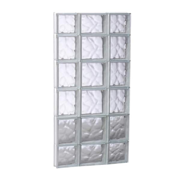 Clearly Secure 19.25 in. x 42.5 in. x 3.125 in. Frameless Wave Pattern Non-Vented Glass Block Window