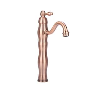 Victorian Single Hole Single-Handle Vessel Bathroom Faucet in Antique Copper