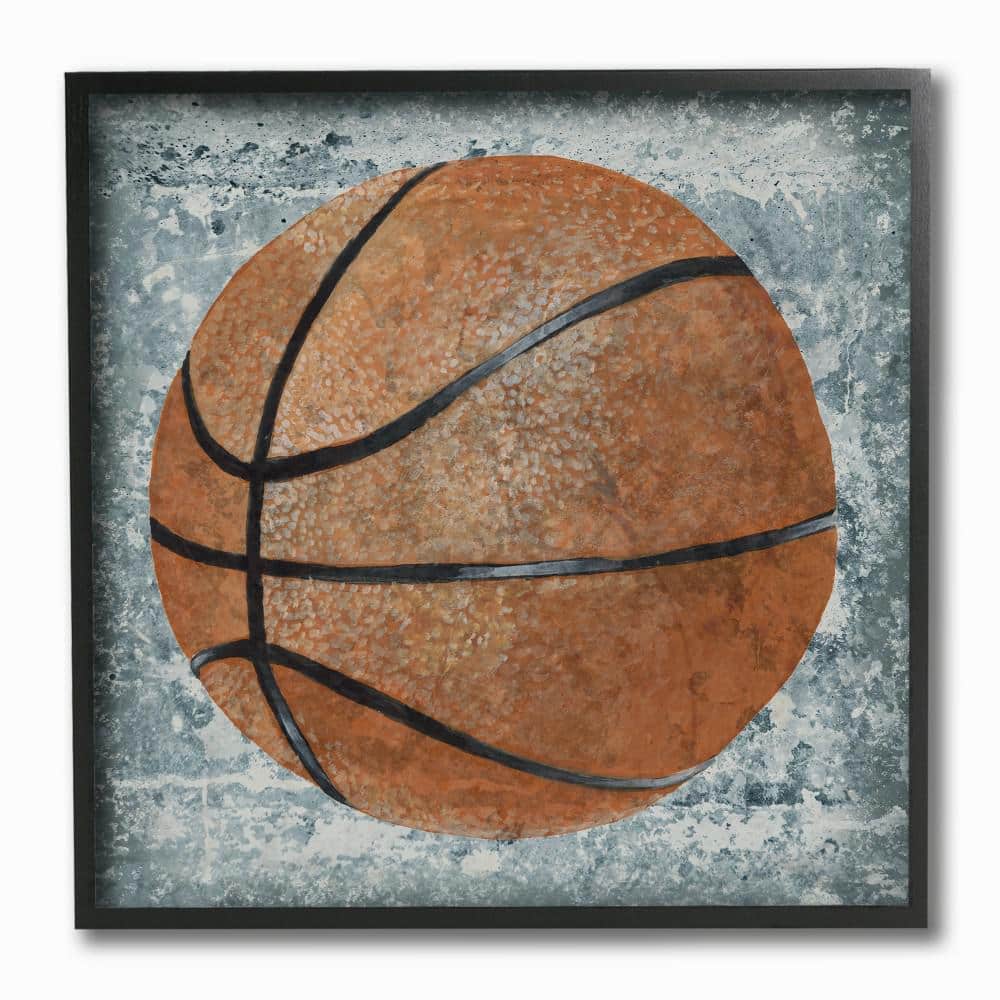 12 in. x 12 in. Grunge Sports Equipment Basketball by Studio W Printed F