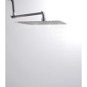 ACA 1-Spray Patterns 1.8 GPM 12 in. Wall Mounted Rain Fixed Shower Head with 11 in . Extension Arm in Brushed Nickel