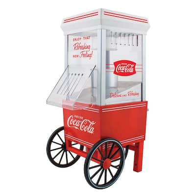 Coca-Cola 4 oz. Red Hot Air Popcorn Machine with Cart