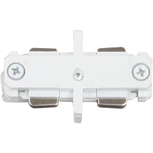 White Mini Joiner/Mini Straight Connector for 120-Volt 2-Circuit/1-Neutral Track Systems