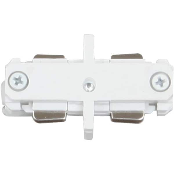 Volume Lighting White Mini Joiner/Mini Straight Connector for 120-Volt 2-Circuit/1-Neutral Track Systems