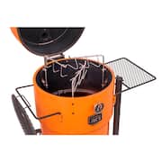 Bronco Pro Charcoal Drum Smoker and Grill in Orange with 366 sq. in. Cooking Space