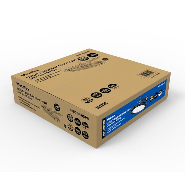 Metalux 11 in. HBD High Bay 180-Watt Equivalent, 16K Lumens 5K CCT Cord and Plug