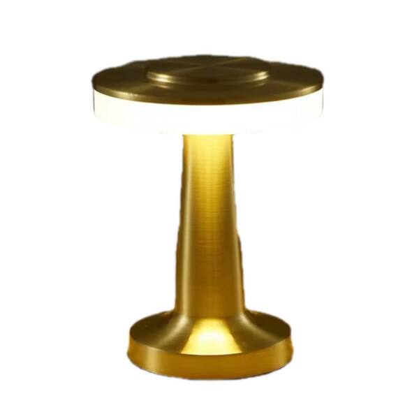 Etokfoks Gold Dimmable Rechargeable LED Table Lamp with Touch Sensor