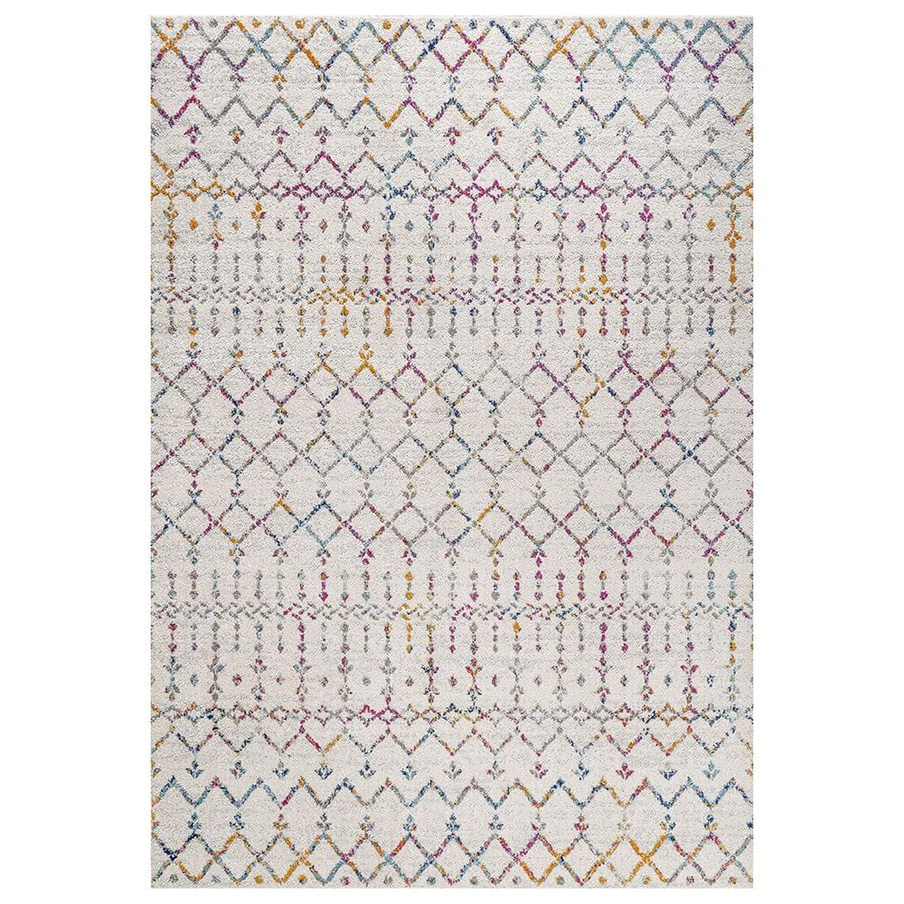 Multi-Colored Polypropylene 4 ft. x 6 ft. Trellis Indoor Area Rug