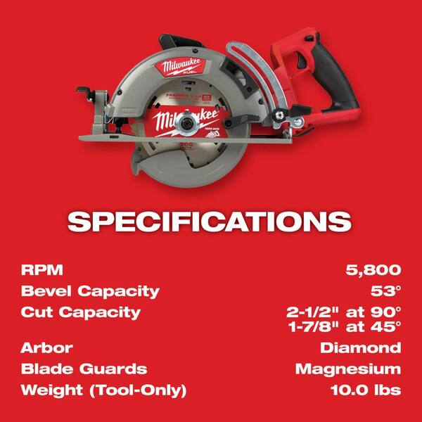 Milwaukee - M18 FUEL 18V Lith-Ion Cordless 7-1/4 in. Rear Handle Circular Saw w/Super SAWZALL & (2) High Output 6.0Ah Battery