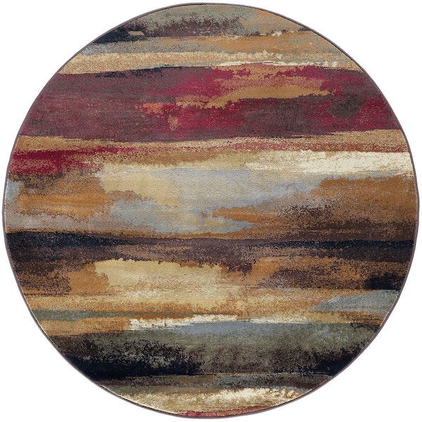 Festival Abstract Multi-Color 8 ft. Round Indoor Area Rug