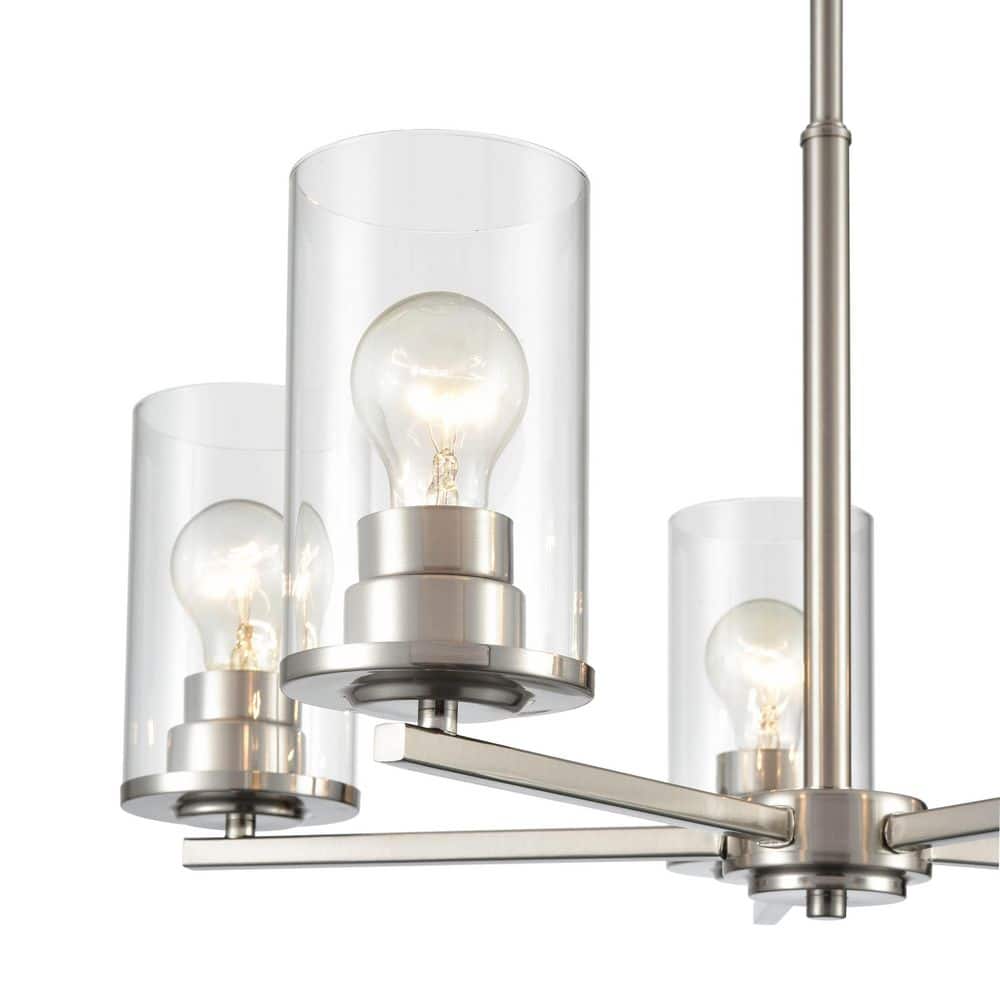Verlana 24 in. 5-Light Brushed Nickel Chandelier with Clear Glass price history on PriceWatchPro