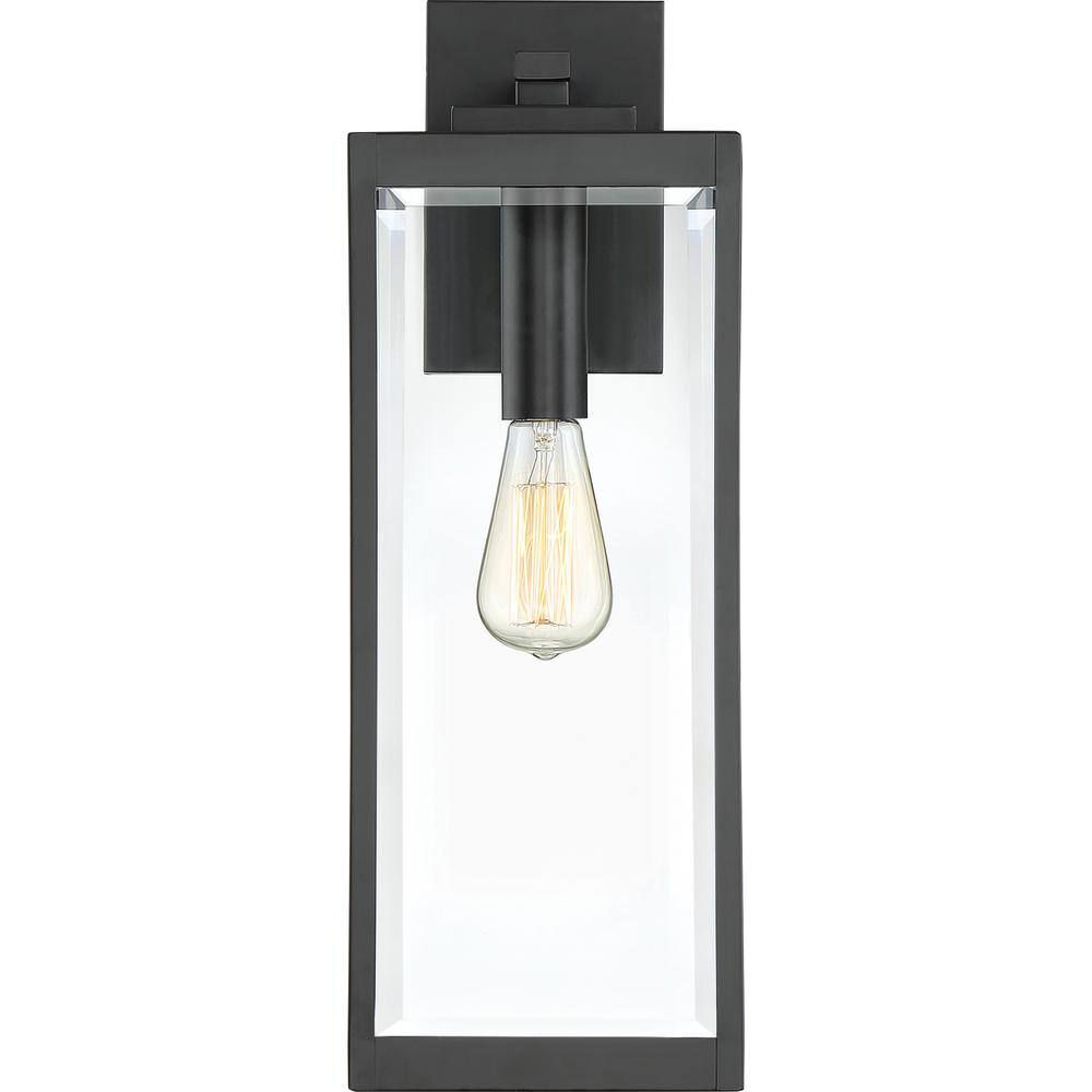20" Black and Bronze Steel Outdoor Wall Lantern