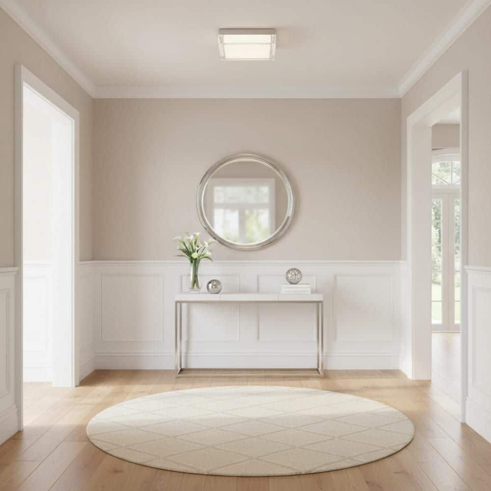 8 in. Silver Ceiling Light, 1500 Lumens 24W LED Flush Mount with Dimmable 3-Color for Bathroom Hallway No Bulbs Included price history on PriceWatchPro