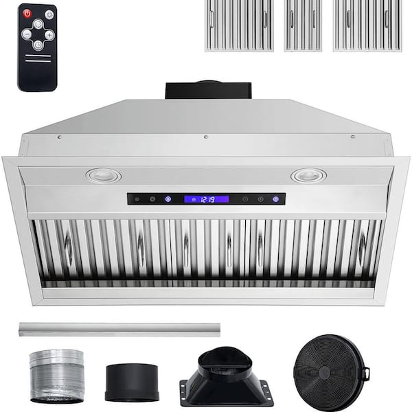 Insert Range Hood, 900CFM 4-Speed, 30 in. Stainless Steel Built-In Kitchen Vent w/ Touch, Silver, Ducted, 2025 Upgrade