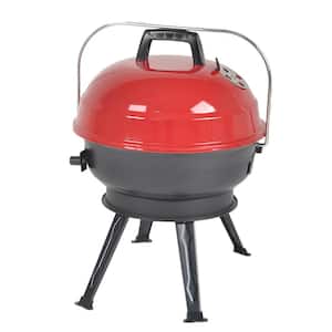14 in. Portable Charcoal Grill in Red