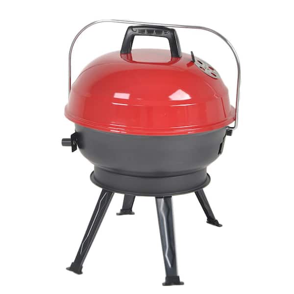 PRIVATE BRAND UNBRANDED 14 in. Portable Charcoal Grill in Red
