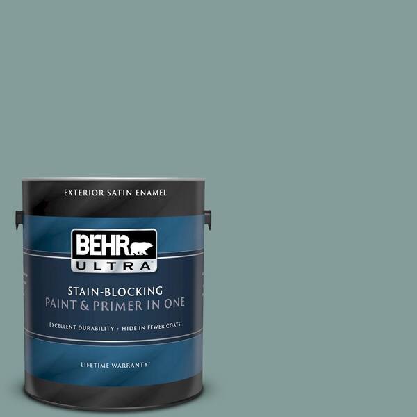 BEHR ULTRA 1 gal. #UL220-18 Agave Satin Enamel Exterior Paint and Primer in One