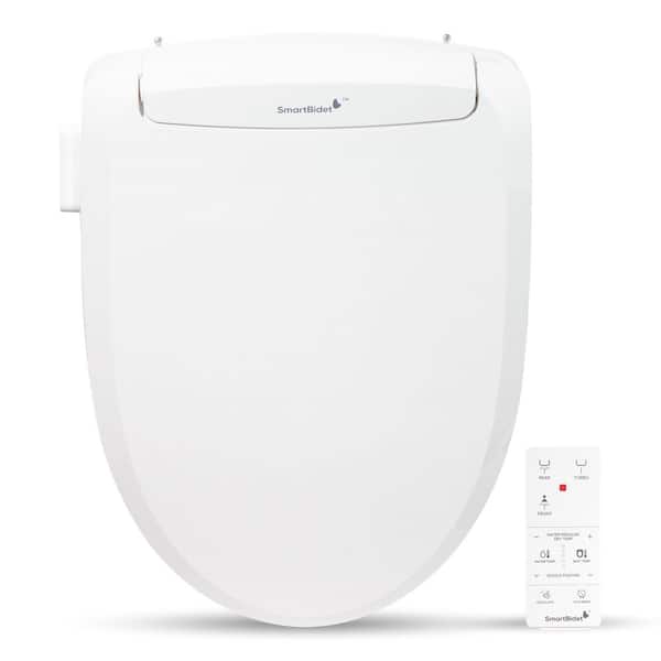 Electric Bidet Seat for Elongated Toilets with Remote in White