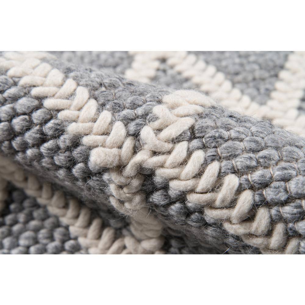 Gray Geometric Wool and Viscose Handmade 2' x 3' Area Rug