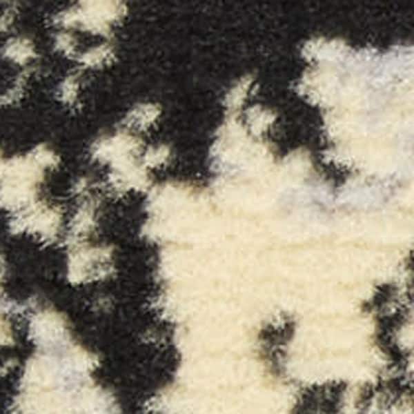 3 ft. x 5 ft. Tan and Black Medallion Distressed Non Skid Area Rug