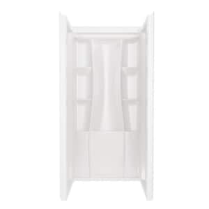 Classic 500 36 in. W x 73.25 in. H x 36 in. D 3-Piece Direct-to-Stud Alcove Shower Surrounds in High Gloss White
