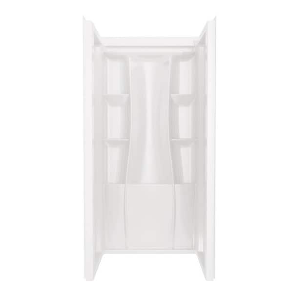 Delta Classic 500 36 in. W x 73.25 in. H x 36 in. D 3-Piece Direct-to-Stud Alcove Shower Surrounds in High Gloss White