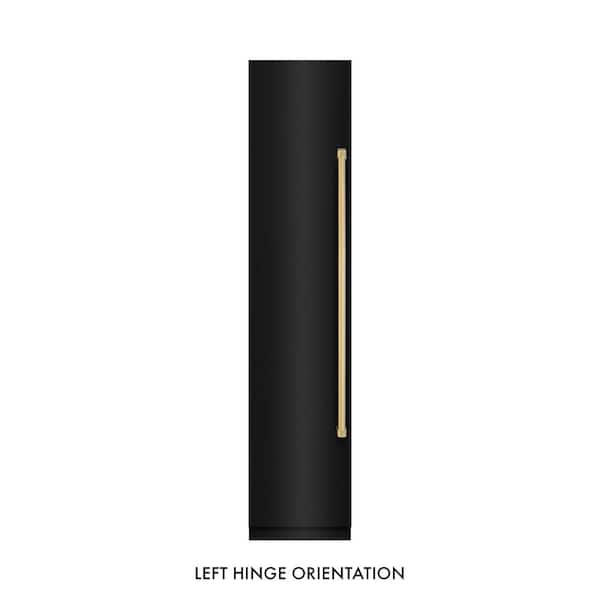 18 in. 8.6 cu. ft. Black Stainless Left Hinge Upright Column Freezer in Graphite Gray and Polished Gold Accents