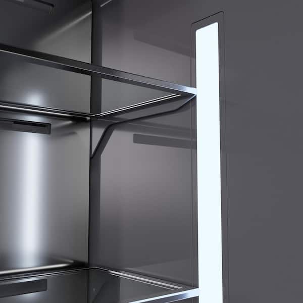 Autograph 36 in. Built-In Bottom Freezer Refrigerator with Graphite Gray Interior and Champagne Bronze Helix Handles