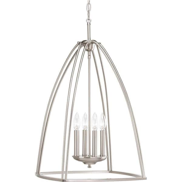 Progress Lighting Tally Collection 4-Light Brushed Nickel Chandelier
