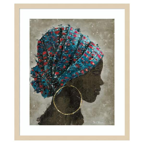 Amanti Art Profile of a Woman I by Marie Elaine Cusson 21 in. W x 25 in. H. Wood Framed Wall Art Print Framed in Brown