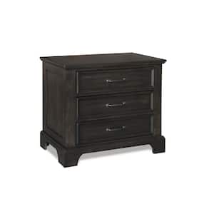 30 in. Brown 3-Drawer Wooden Nightstand