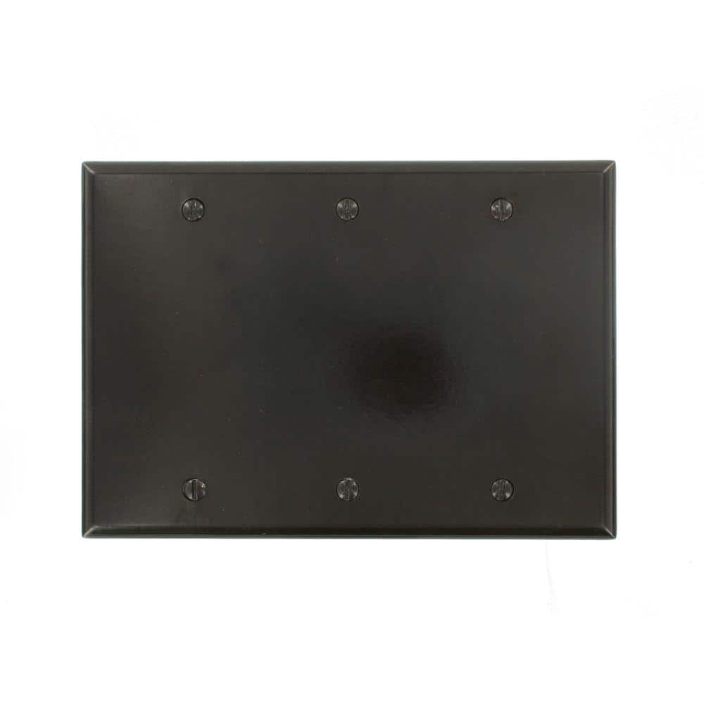 White 3-Gang Thermoset Blank Wallplate