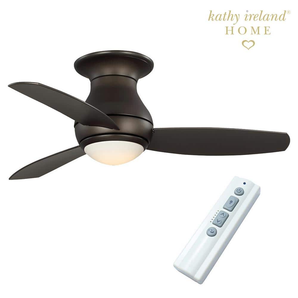 Curva Sky 44 in. Outdoor Oil Rubbed Bronze Ceiling Fan with Remote Control and LED Light -  Kathy Ireland, KICF540