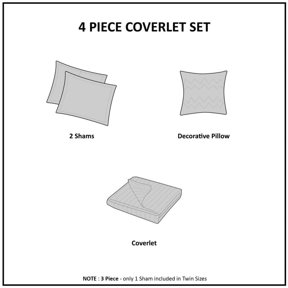 Full Yellow Rainbow Sunburst Reversible Cotton Coverlet Set