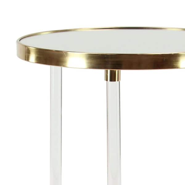 Round mirrored online end table