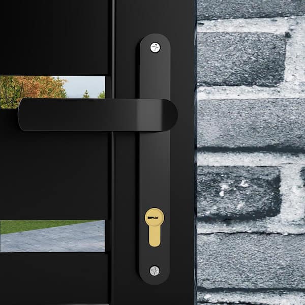 mondaria 3 ft. W x 6 ft. H Sooty Black Aluminum Alloy Semi