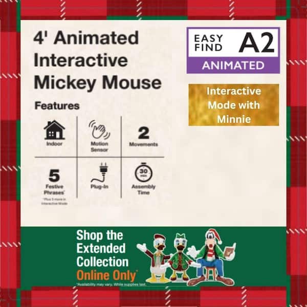 Disney 4 FT Animated Interactive Holiday Minnie Mouse 26SV25370