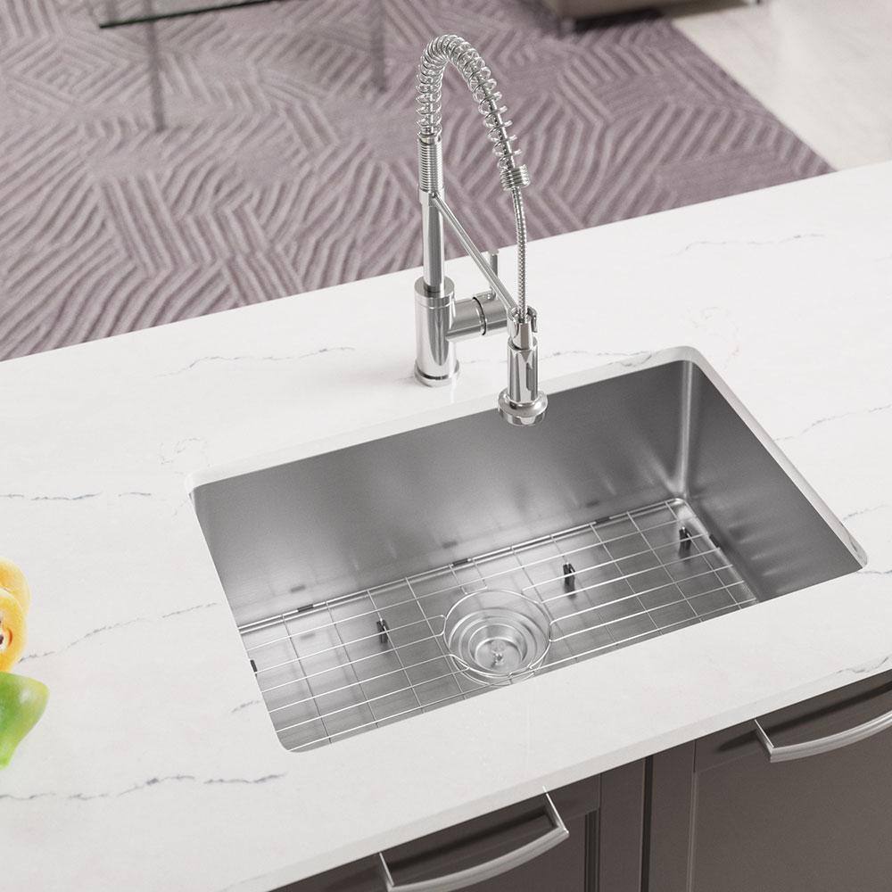 Mr Direct Stainless Steel 29 1 8 In Single Bowl Undermount Kitchen Sink 2920s 16 The Home Depot
