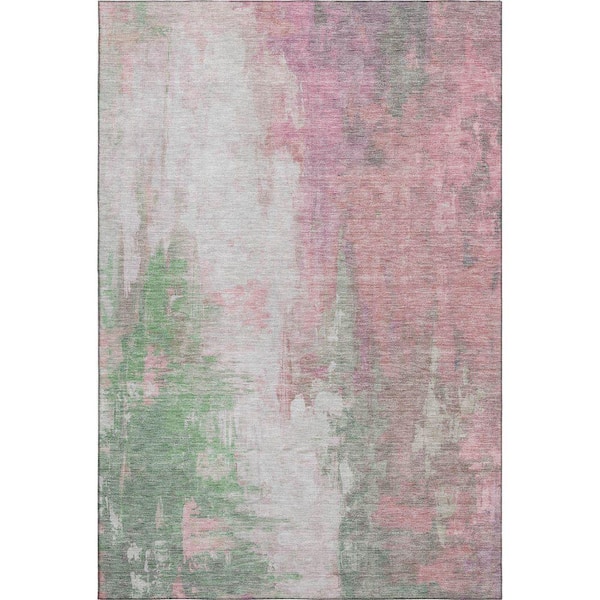 Mayfield Premium Machine Washable Abstract AMF1977 Blush 5 ft. x 7 ft. 6 in. Area Rug