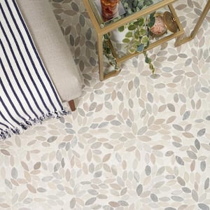 Countryside Flower Light Blend 11.81 in. x 11.81 in. Natural Stone Floor and Wall Mosaic Tile (0.97 sq. ft./Each)