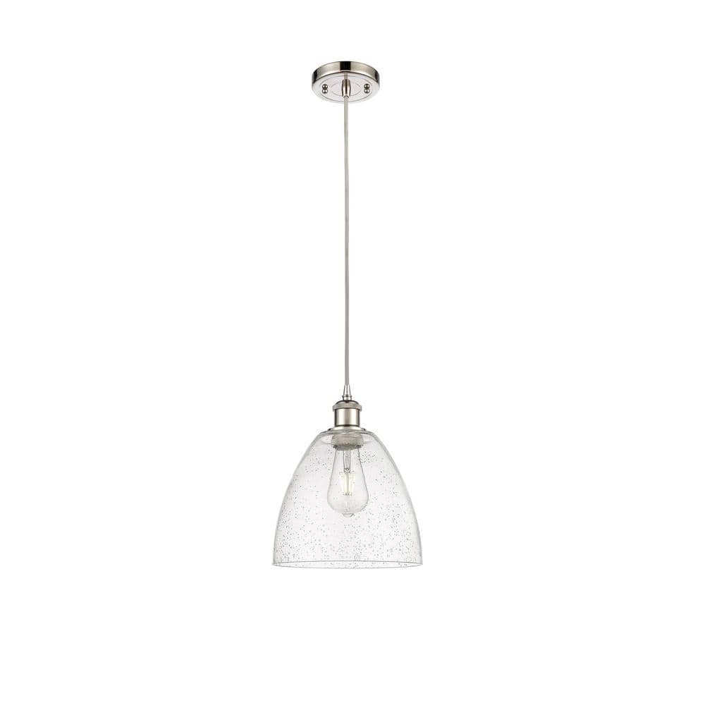 Ballston Sleek Mini Pendant in Polished Nickel with Glass Shade