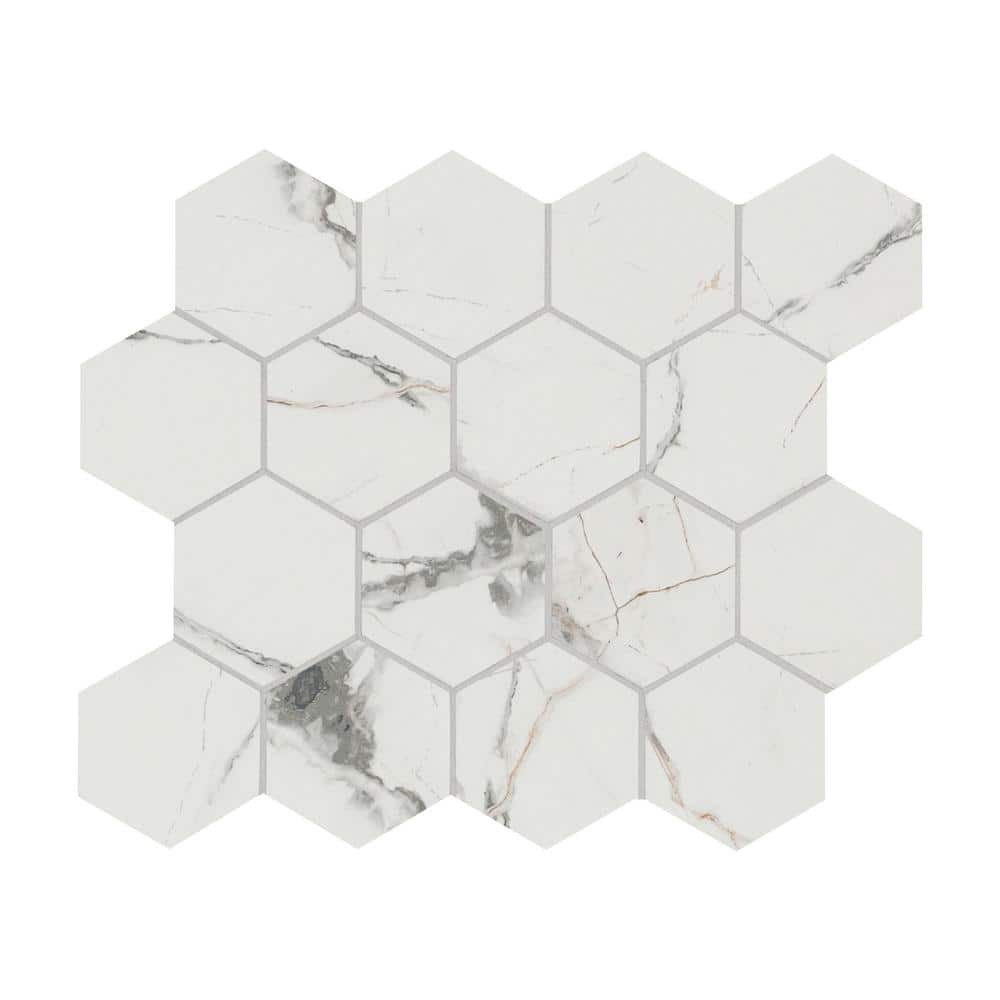 "Take Home Tile Sample - Lockson Mix White 4"" x 4"" Matte Mesh Mounted Mosaic Ceramic Floor and Wall Tile 0.11 sq. ft." price history on PriceWatchPro