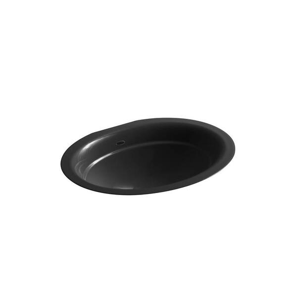 KOHLER Serif Undercounter Cast Iron Bathroom Sink in Black