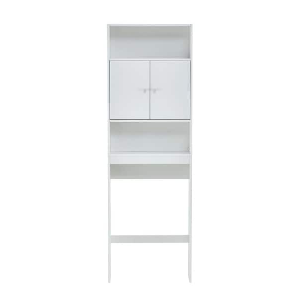 Unbranded Dayanni 24.80 in. W x 76.77 in. H x 7.87 in. D White Over-the-Toilet Storage