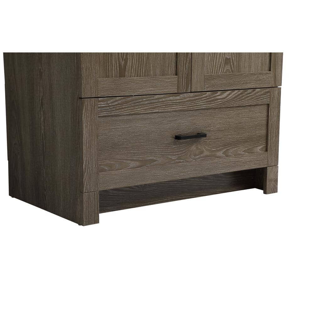 Weathered Oak 30" Single Bathroom Vanity with Porcelain Sink