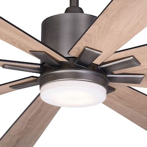 Crawford 60 in. Dark Nickel Urban Loft Indoor Ceiling Fan with Integrated LED Light Kit and Remote