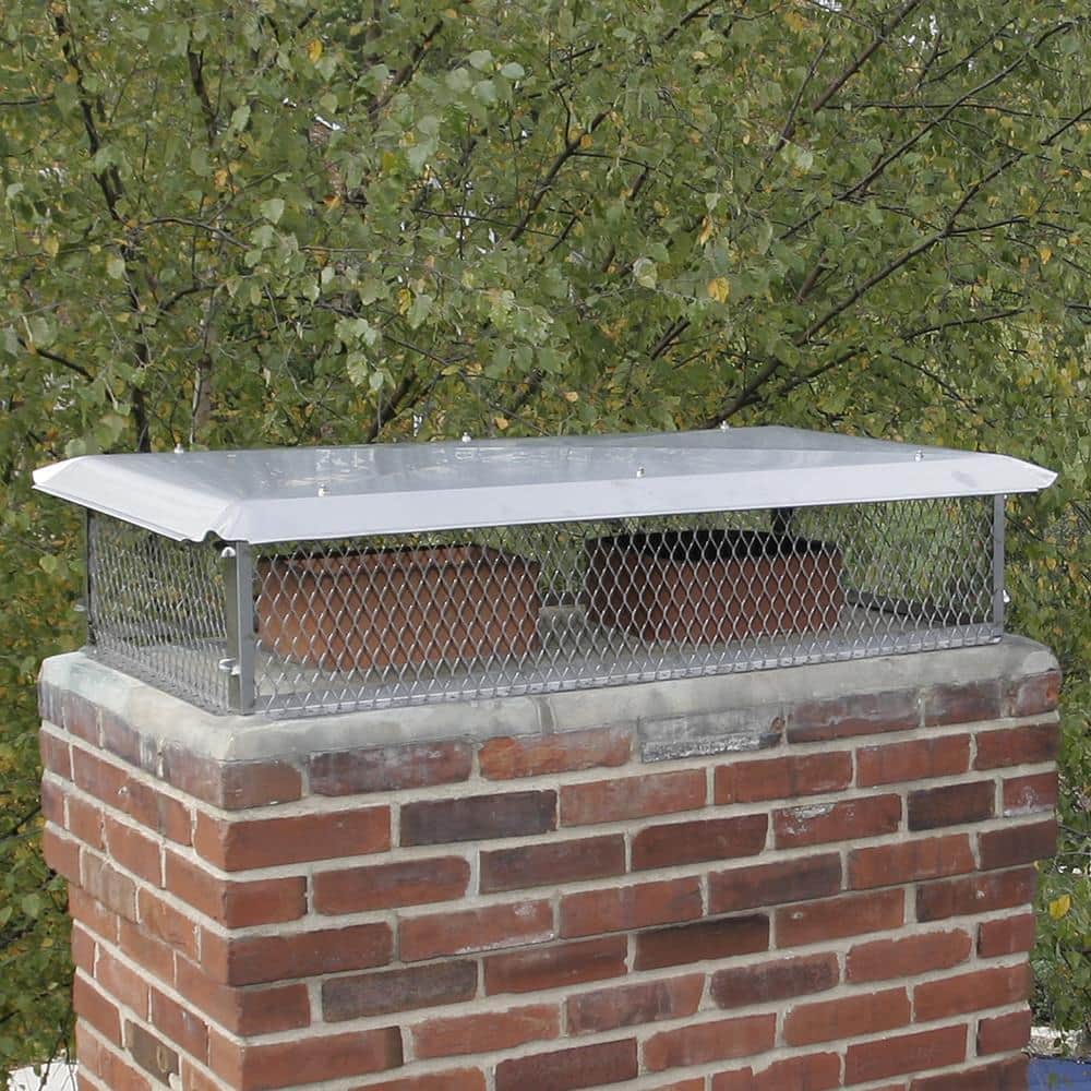 41" x 17" Silver Stainless Steel Chimney Cap